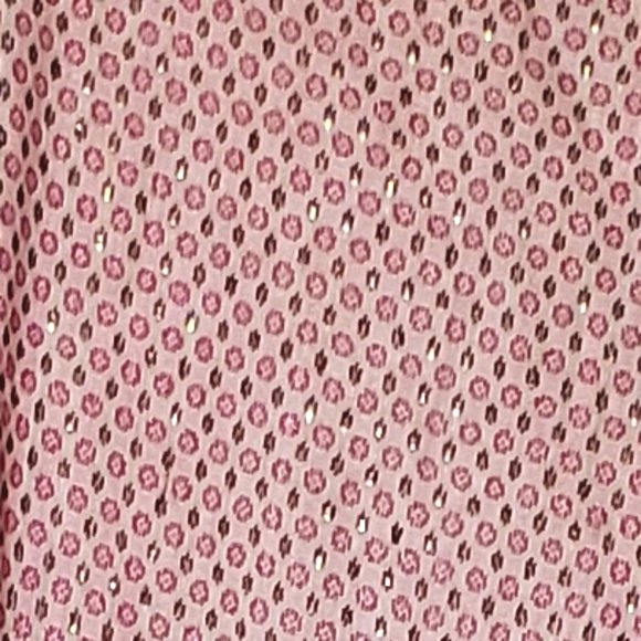 White Pink and Gold Print Kurta with Gold Buttons - Picture 4 of 7